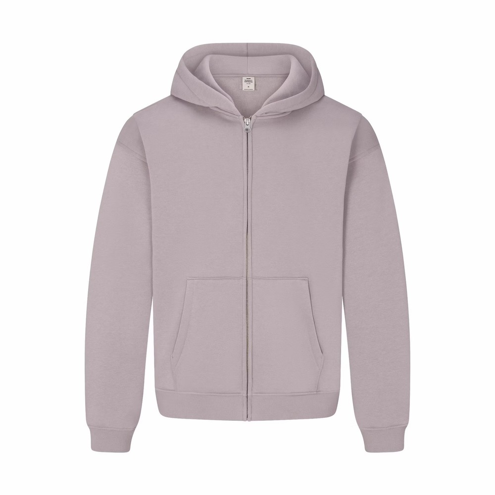 Skims Relaxed Fit Mauve Zip-Front Hoodie Size Medium